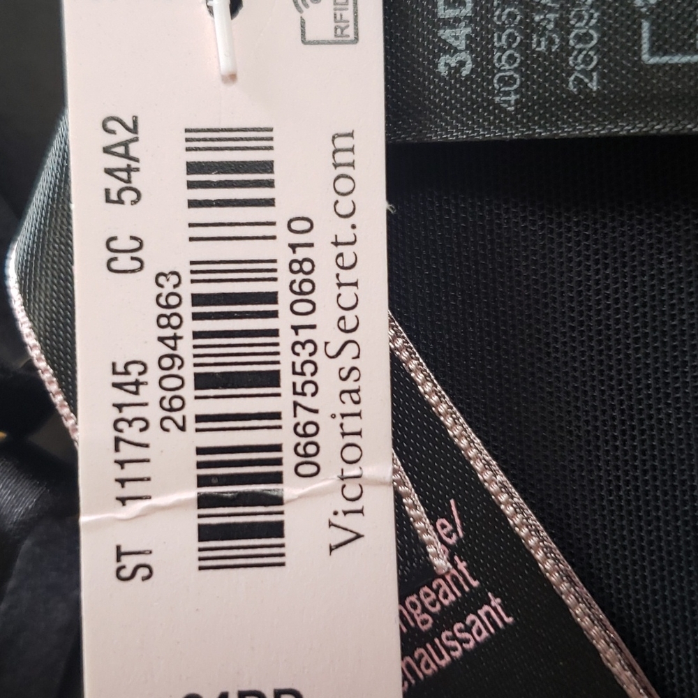 Victoria Secret Women Black Beautiful Bra, 34DD. NWT. - Picture 6 of 6
